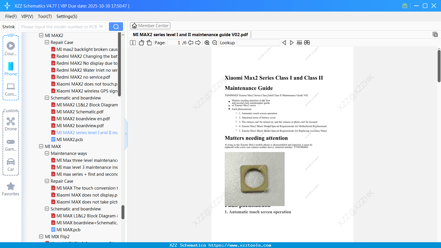 Xiaomi MI MAX2 Series Level I And II Maintenance Guide V02